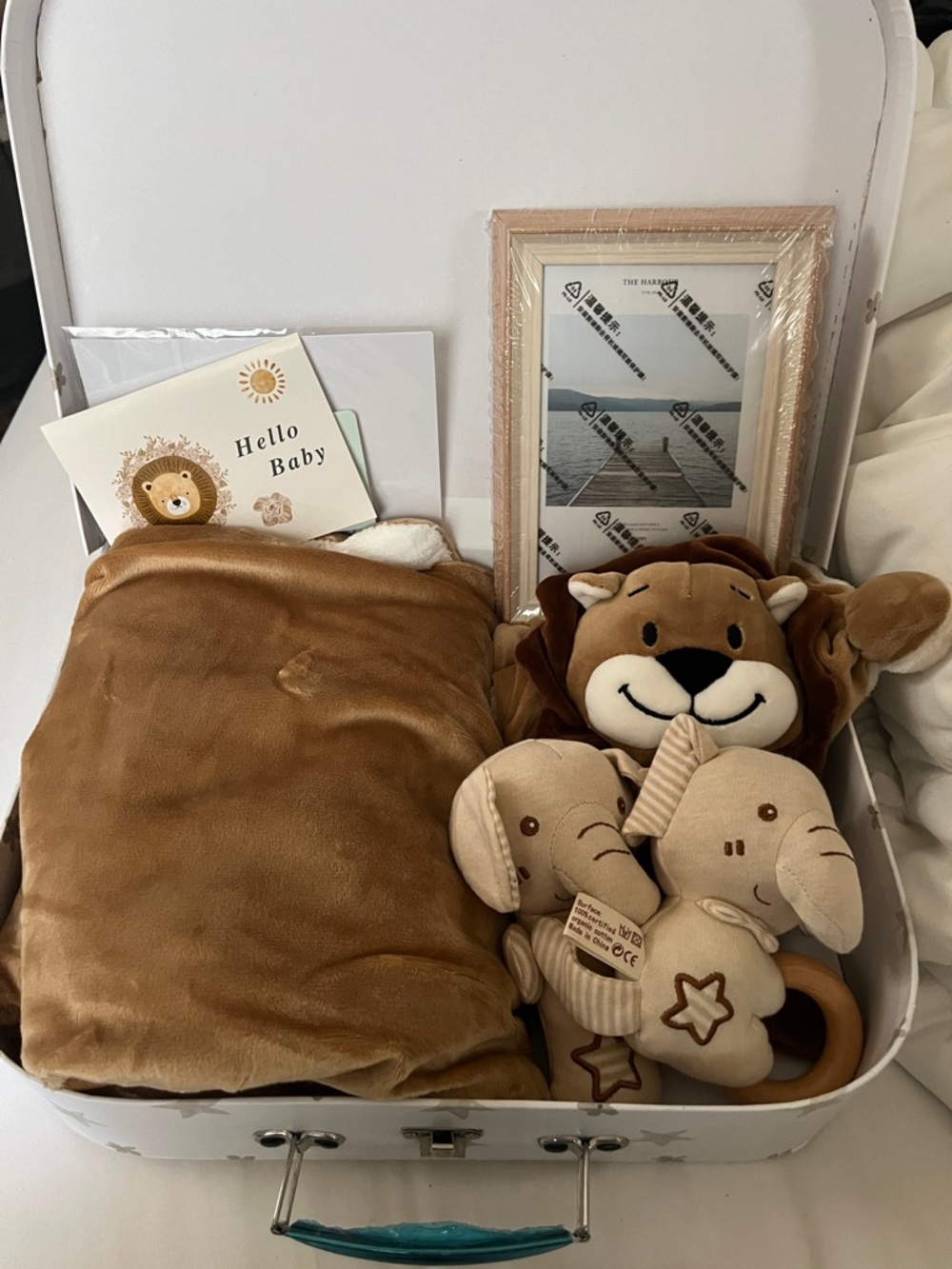 Plush Lion & Elephant Baby Set - Brown